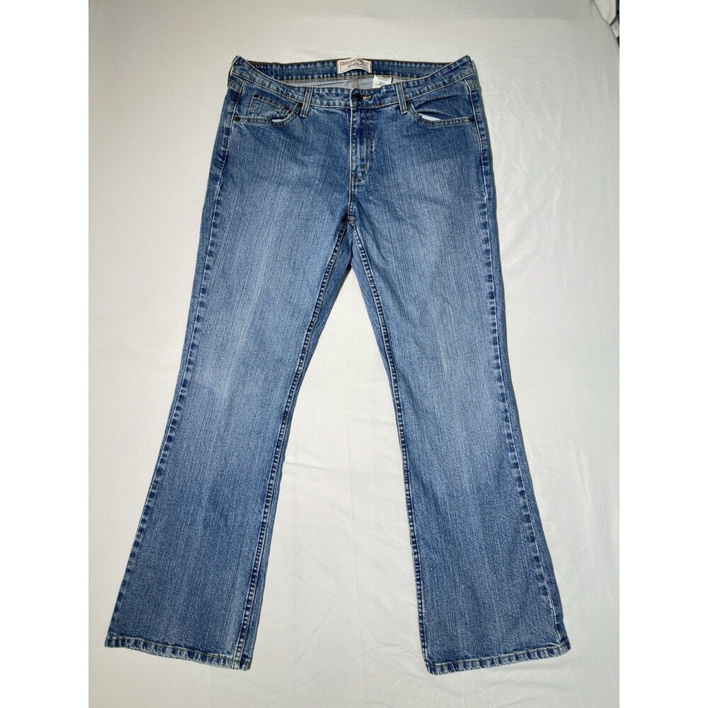 Signature Levi's Jeans Womens Sz 14 36x31 Blue Stretch Low Rise Boot Cut
